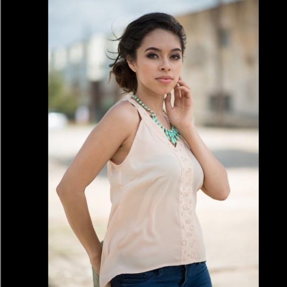 Nude Silky Blouse - Picture 2 of 5